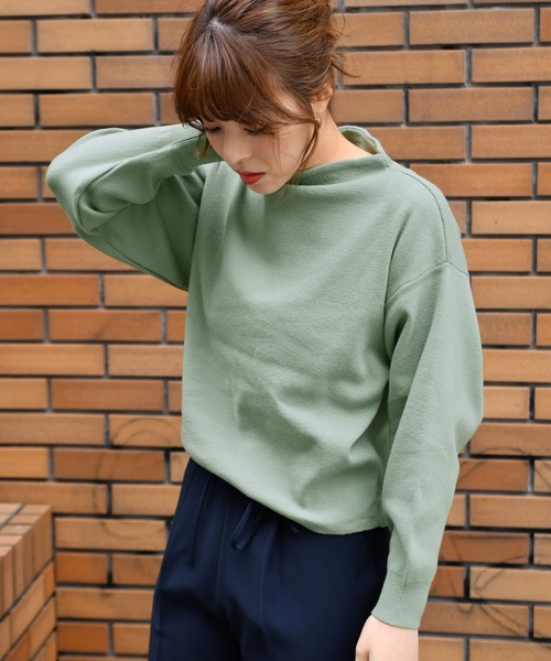 Ambre Neige（アンブルネージュ）の「ボトルネックシンプルニット/春の新作／春ニット／【WEB/EC限定商品】（ニット/セーター・レディース・ライトグリーン/その他/キャメル/ライトベージュ・FREE）」の21枚目の写真