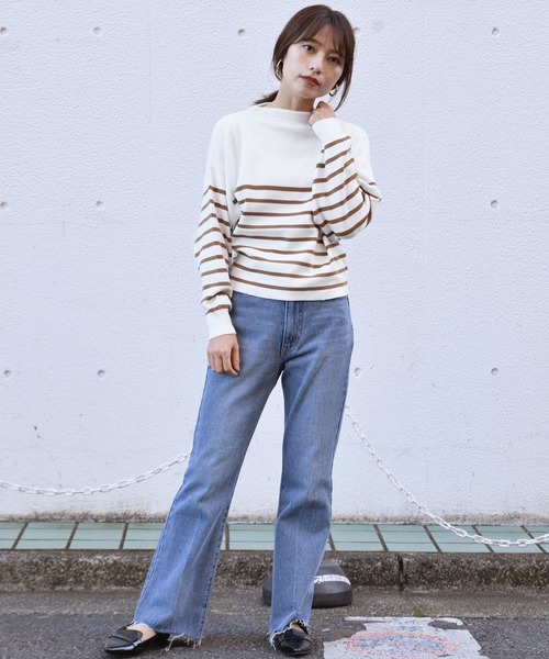 Ambre Neige（アンブルネージュ）の「ボトルネックシンプルニット/春の新作／春ニット／【WEB/EC限定商品】（ニット/セーター・レディース・ライトグリーン/その他/キャメル/ライトベージュ・FREE）」の22枚目の写真