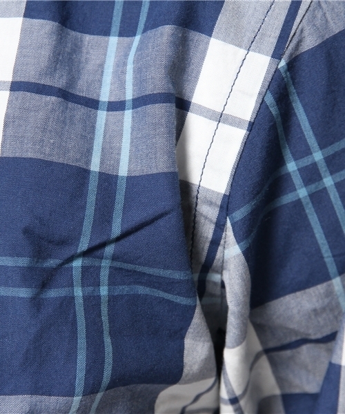 BEAMS(ビームス)の「◎BEAMS / チェック ノーカラー シャツ(シャツ/ブラウス・メンズ・レッド/ブルー・MEDIUM/LARGE/SMALL)」の7枚目の写真