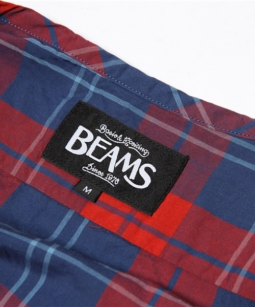 BEAMS(ビームス)の「◎BEAMS / チェック ノーカラー シャツ(シャツ/ブラウス・メンズ・レッド/ブルー・MEDIUM/LARGE/SMALL)」の8枚目の写真