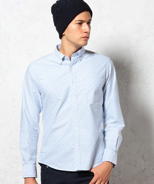 green label relaxing（グリーンレーベルリラクシング）の「◎40//OX DOT/PT BD-R ① シャツ ◆（シャツ/ブラウス・メンズ・ホワイト/ロイヤルブルー・LARGE/SMALL/MEDIUM/X-LARGE）」の2枚目の写真