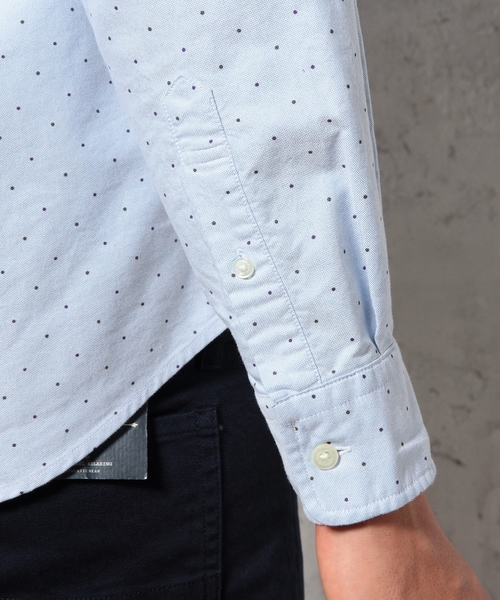 green label relaxing（グリーンレーベルリラクシング）の「◎40//OX DOT/PT BD-R ① シャツ ◆（シャツ/ブラウス・メンズ・ホワイト/ロイヤルブルー・LARGE/SMALL/MEDIUM/X-LARGE）」の4枚目の写真