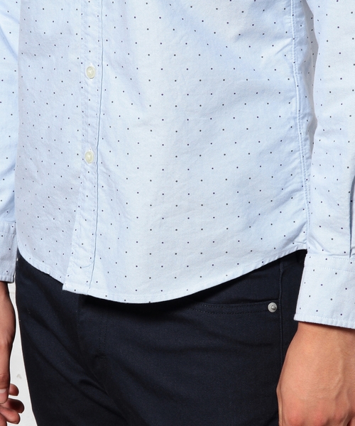 green label relaxing（グリーンレーベルリラクシング）の「◎40//OX DOT/PT BD-R ① シャツ ◆（シャツ/ブラウス・メンズ・ホワイト/ロイヤルブルー・LARGE/SMALL/MEDIUM/X-LARGE）」の5枚目の写真
