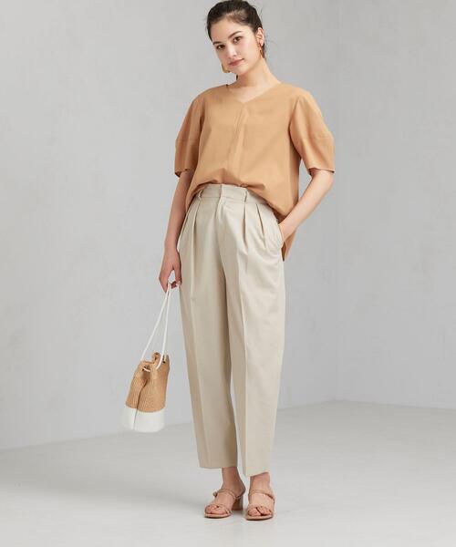 green label relaxing（グリーンレーベルリラクシング）の「[手洗い可能/エアラブルシック] ◆FM ベルトツキ テーパード パンツ（その他パンツ・レディース・コバルトブルー/ナチュラル/ベージュ/ネイビー・38/40/36/34）」の3枚目の写真