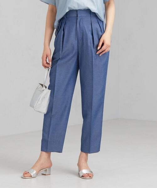 green label relaxing（グリーンレーベルリラクシング）の「[手洗い可能/エアラブルシック] ◆FM ベルトツキ テーパード パンツ（その他パンツ・レディース・コバルトブルー/ナチュラル/ベージュ/ネイビー・38/40/36/34）」の4枚目の写真