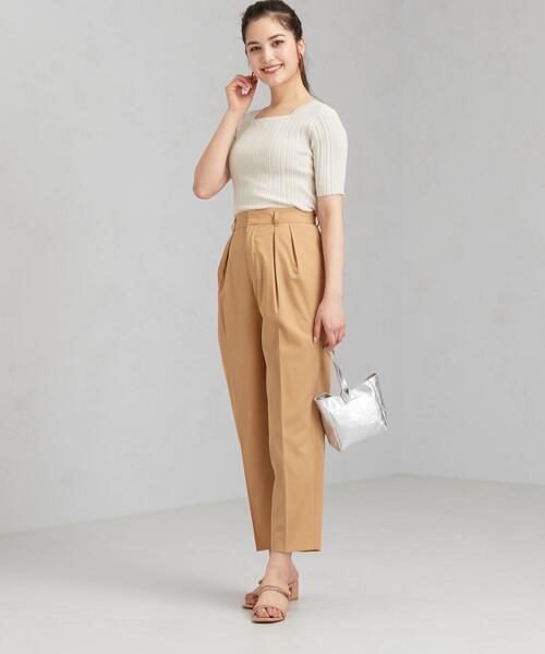 green label relaxing（グリーンレーベルリラクシング）の「[手洗い可能/エアラブルシック] ◆FM ベルトツキ テーパード パンツ（その他パンツ・レディース・コバルトブルー/ナチュラル/ベージュ/ネイビー・38/40/36/34）」の16枚目の写真
