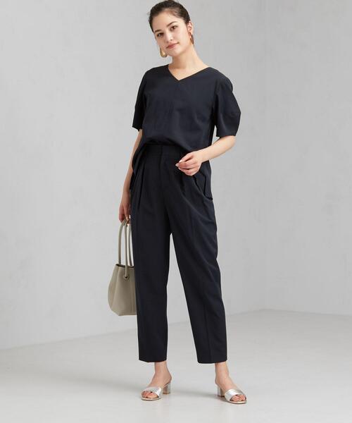 green label relaxing（グリーンレーベルリラクシング）の「[手洗い可能/エアラブルシック] ◆FM ベルトツキ テーパード パンツ（その他パンツ・レディース・コバルトブルー/ナチュラル/ベージュ/ネイビー・38/40/36/34）」の14枚目の写真