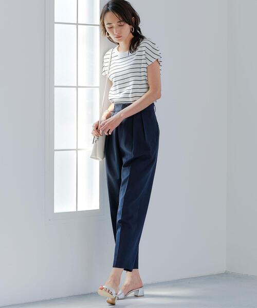 green label relaxing（グリーンレーベルリラクシング）の「[手洗い可能/エアラブルシック] ◆FM ベルトツキ テーパード パンツ（その他パンツ・レディース・コバルトブルー/ナチュラル/ベージュ/ネイビー・38/40/36/34）」の20枚目の写真