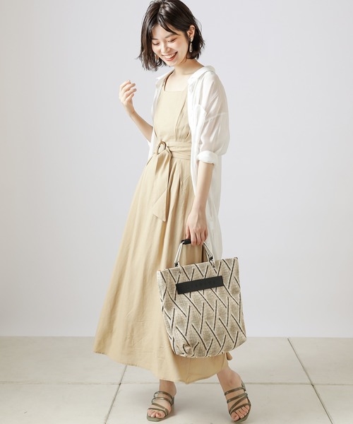 natural couture（ナチュラルクチュール）の「シアーロングシャツワンピース（ワンピース・レディース・オフホワイト/ブラック/ミント/ラベンダー・FREE）」の2枚目の写真