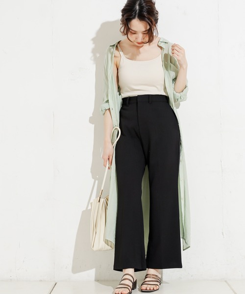 natural couture（ナチュラルクチュール）の「シアーロングシャツワンピース（ワンピース・レディース・オフホワイト/ブラック/ミント/ラベンダー・FREE）」の4枚目の写真