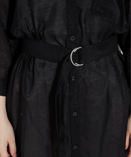 natural couture（ナチュラルクチュール）の「シアーロングシャツワンピース（ワンピース・レディース・オフホワイト/ブラック/ミント/ラベンダー・FREE）」の13枚目の写真