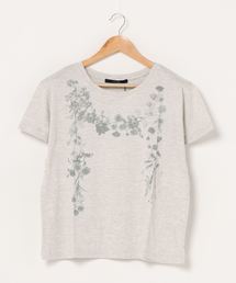レーヨン混天竺レーシースレスプリントボックスTEE