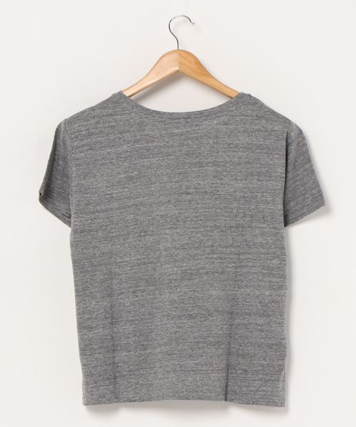 VIBGYOR Women(ヴィブジョー ウィメン)の「レーヨン混天竺レーシースレスプリントボックスTEE(Tシャツ/カットソー・レディース・ネイビー/グレー/アイボリー・FREE)」の4枚目の写真
