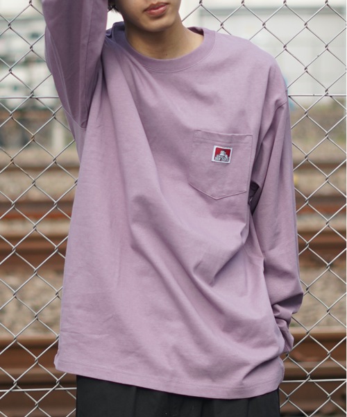 BEN DAVIS(ベンデイビス)の「【BEN DAVIS/ベンデイビス】ポケットロンT 0780036 しっかりとした肉厚生地 人気定番アイテムのロンTバージョン ユニセックス(Tシャツ/カットソー・メンズ・ホワイト/ブラック/ダークグリーン/ベージュ/カーキ/ダークパープル/ブラウン系その他/パープル/ダークブルー/ライトパープル/オリーブ/ピンク/オレンジ系その他・SMALL/MEDIUM/LARGE/X-LARGE)」の9枚目の写真