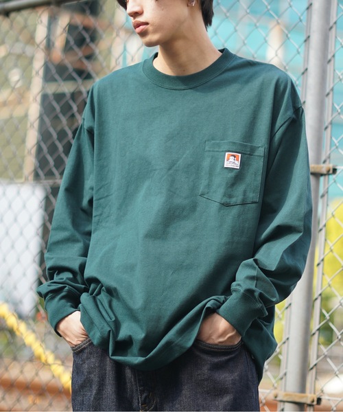 BEN DAVIS(ベンデイビス)の「【BEN DAVIS/ベンデイビス】ポケットロンT 0780036 しっかりとした肉厚生地 人気定番アイテムのロンTバージョン ユニセックス(Tシャツ/カットソー・メンズ・ホワイト/ブラック/ダークグリーン/ベージュ/カーキ/ダークパープル/ブラウン系その他/パープル/ダークブルー/ライトパープル/オリーブ/ピンク/オレンジ系その他・SMALL/MEDIUM/LARGE/X-LARGE)」の6枚目の写真