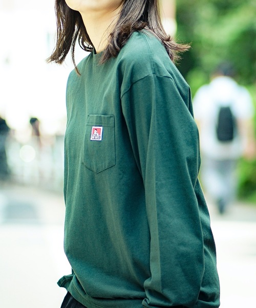 BEN DAVIS(ベンデイビス)の「【BEN DAVIS/ベンデイビス】ポケットロンT 0780036 しっかりとした肉厚生地 人気定番アイテムのロンTバージョン ユニセックス(Tシャツ/カットソー・メンズ・ホワイト/ブラック/ダークグリーン/ベージュ/カーキ/ダークパープル/ブラウン系その他/パープル/ダークブルー/ライトパープル/オリーブ/ピンク/オレンジ系その他・SMALL/MEDIUM/LARGE/X-LARGE)」の5枚目の写真