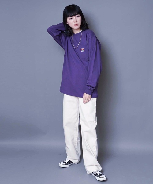 BEN DAVIS(ベンデイビス)の「【BEN DAVIS/ベンデイビス】ポケットロンT 0780036 しっかりとした肉厚生地 人気定番アイテムのロンTバージョン ユニセックス(Tシャツ/カットソー・メンズ・ホワイト/ブラック/ダークグリーン/ベージュ/カーキ/ダークパープル/ブラウン系その他/パープル/ダークブルー/ライトパープル/オリーブ/ピンク/オレンジ系その他・SMALL/MEDIUM/LARGE/X-LARGE)」の20枚目の写真