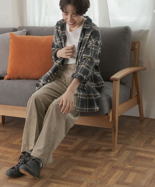 FORK&SPOON（フォークアンドスプーン）の「FORK&SPOON　コーデュロイパンツ∴（その他パンツ・レディース・ブラウン/アイボリー/グレー系その他・1/2）」の5枚目の写真