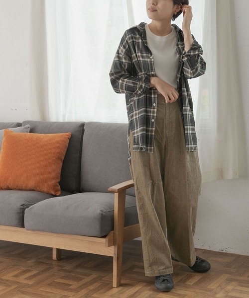 FORK&SPOON（フォークアンドスプーン）の「FORK&SPOON　コーデュロイパンツ∴（その他パンツ・レディース・ブラウン/アイボリー/グレー系その他・1/2）」の6枚目の写真