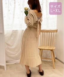 apres jour（アプレジュール）の「【大きいサイズ】バックリボンプリーツワンピース【ZOZOTOWN限定アイテム】【9AP】（ワンピース）」