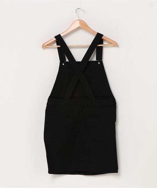 WEGO（ウィゴー）の「WEGO/ツイルジャンパースカート（ジャンパースカート・レディース・ブラック/ベージュ・SMALL/MEDIUM）」の3枚目の写真