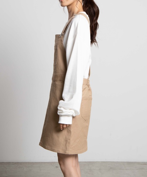 WEGO（ウィゴー）の「WEGO/ツイルジャンパースカート（ジャンパースカート・レディース・ブラック/ベージュ・SMALL/MEDIUM）」の12枚目の写真