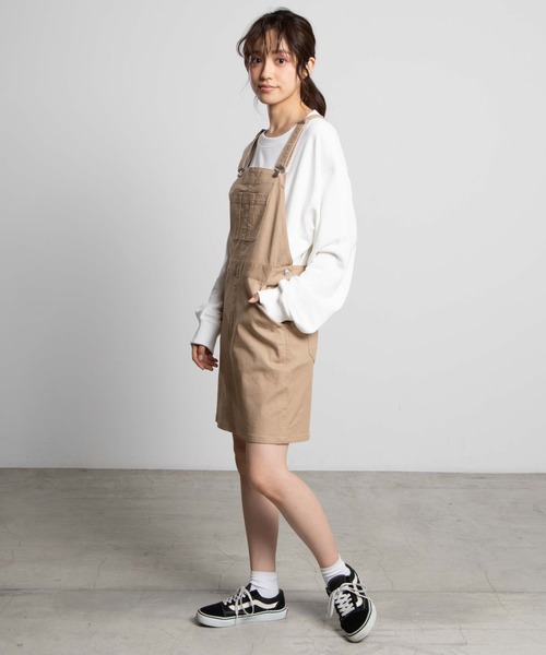 WEGO（ウィゴー）の「WEGO/ツイルジャンパースカート（ジャンパースカート・レディース・ブラック/ベージュ・SMALL/MEDIUM）」の8枚目の写真