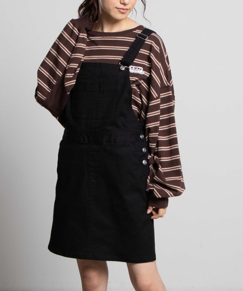 WEGO（ウィゴー）の「WEGO/ツイルジャンパースカート（ジャンパースカート・レディース・ブラック/ベージュ・SMALL/MEDIUM）」の19枚目の写真