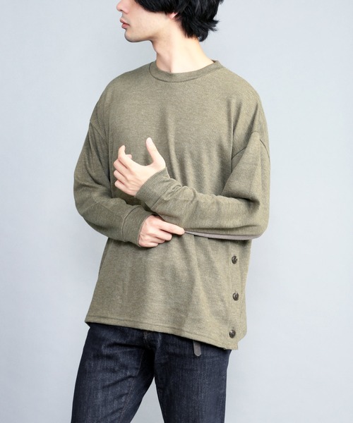 CERCA（チェルカ）の「BEYES/長袖切替スウェット（スウェット・メンズ・グレー/ベージュ/カーキ/ブラック・LARGE/MEDIUM）」の4枚目の写真