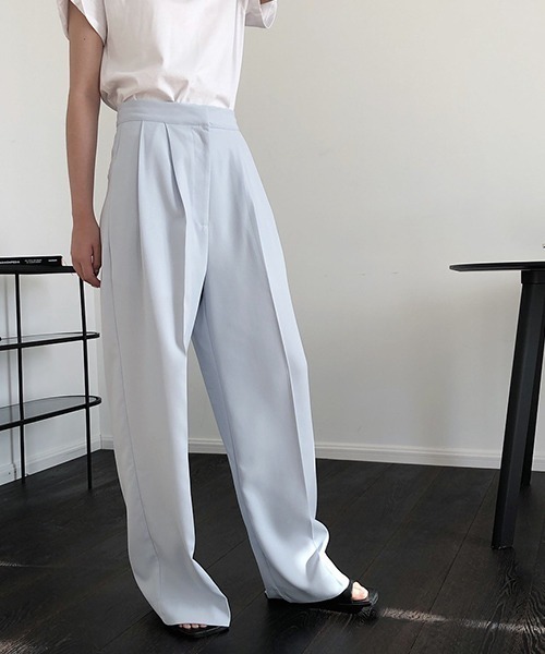 chuclla（チュクラ）の「Center crease wide pants sb-4 chw1424（スラックス・レディース・ライトブルー/ブラック・M/L/S）」の4枚目の写真