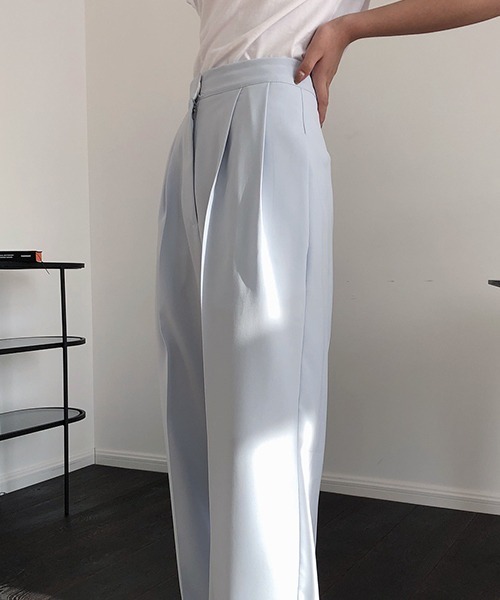 chuclla（チュクラ）の「Center crease wide pants sb-4 chw1424（スラックス・レディース・ライトブルー/ブラック・M/L/S）」の11枚目の写真