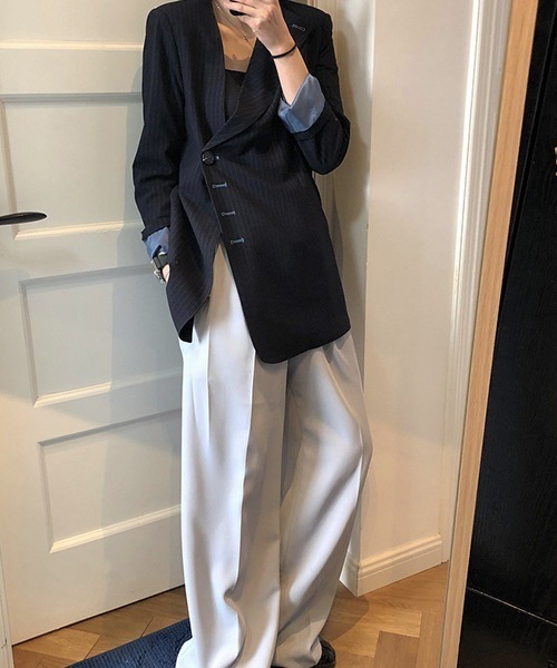 chuclla（チュクラ）の「Center crease wide pants sb-4 chw1424（スラックス・レディース・ライトブルー/ブラック・M/L/S）」の12枚目の写真