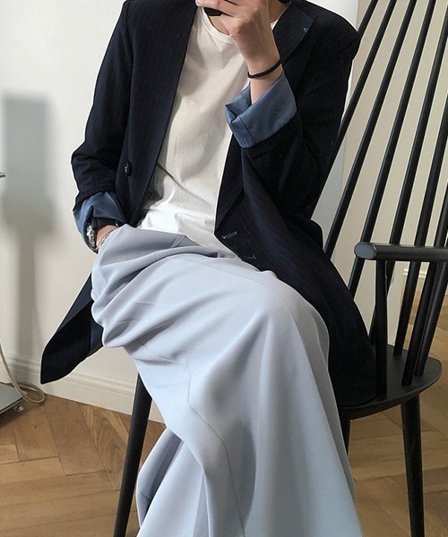 chuclla（チュクラ）の「Center crease wide pants sb-4 chw1424（スラックス・レディース・ライトブルー/ブラック・M/L/S）」の13枚目の写真