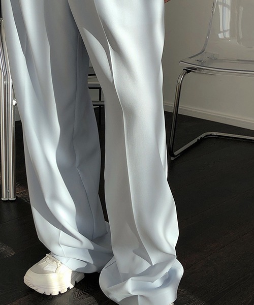 chuclla（チュクラ）の「Center crease wide pants sb-4 chw1424（スラックス・レディース・ライトブルー/ブラック・M/L/S）」の17枚目の写真