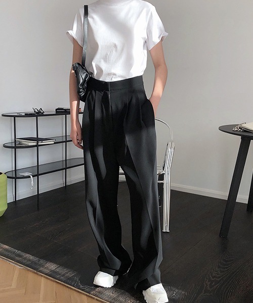 chuclla（チュクラ）の「Center crease wide pants sb-4 chw1424（スラックス・レディース・ライトブルー/ブラック・M/L/S）」の18枚目の写真