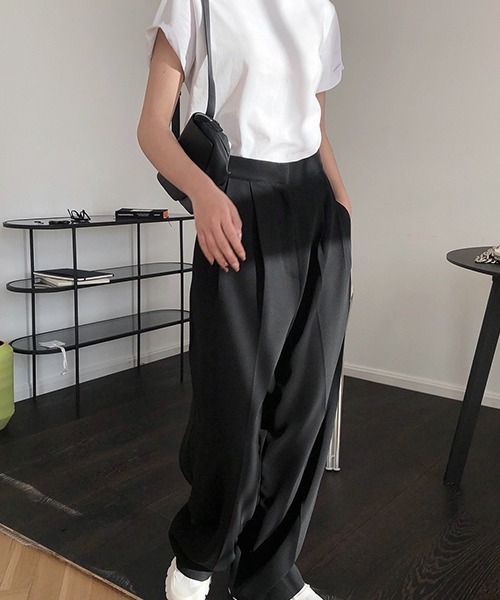 chuclla（チュクラ）の「Center crease wide pants sb-4 chw1424（スラックス・レディース・ライトブルー/ブラック・M/L/S）」の19枚目の写真