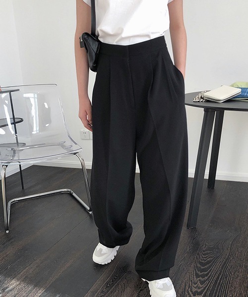 chuclla（チュクラ）の「Center crease wide pants sb-4 chw1424（スラックス・レディース・ライトブルー/ブラック・M/L/S）」の21枚目の写真