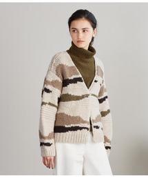 SIPULI | Norwegian Dry Wool カモフラ柄手編みカーディガン(カーディガン/ボレロ)
