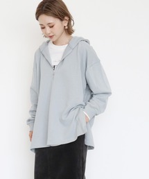 AMERICAN HOLIC | ハーフZIP裏毛サイドスリットチュニック ＊(スウェット)