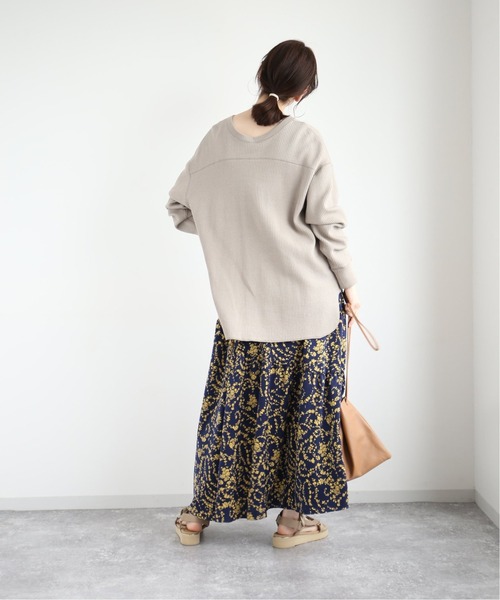 Bonum(ボナム)の「ヘムフレアマルチフラワースカート(スカート・レディース・ブラック/ネイビー/ピンク・FREE)」の12枚目の写真