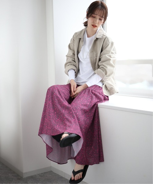 Bonum(ボナム)の「ヘムフレアマルチフラワースカート(スカート・レディース・ブラック/ネイビー/ピンク・FREE)」の15枚目の写真