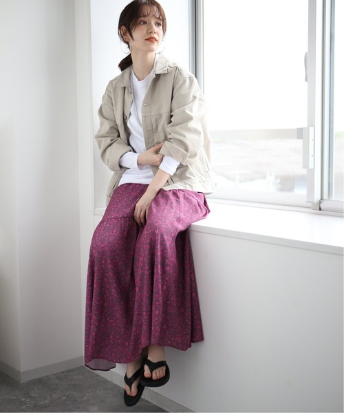 Bonum(ボナム)の「ヘムフレアマルチフラワースカート(スカート・レディース・ブラック/ネイビー/ピンク・FREE)」の16枚目の写真