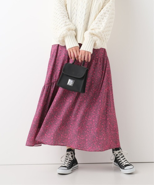 Bonum(ボナム)の「ヘムフレアマルチフラワースカート(スカート・レディース・ブラック/ネイビー/ピンク・FREE)」の17枚目の写真