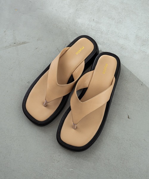 mystic（ミスティック）の「厚底トングサンダル（サンダル・レディース・ブラック/ベージュ・38/36/37）」の6枚目の写真