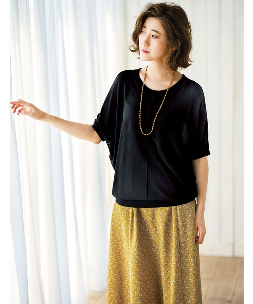 GeeRA（ジーラ）の「接触冷感！前後2WAYドルマンニット（ニット/セーター・レディース・ブラック/ベージュ/オフホワイト・LARGE/MEDIUM/XX-LARGE/X-LARGE）」の14枚目の写真