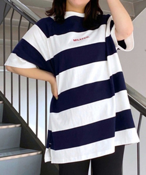 MILKFED.（ミルクフェド）の「RAGLAN BIG TUNIC（チュニック・レディース・ブラック/ベージュ/ライトグリーン/レッド/ネイビー・ONE SIZE）」の4枚目の写真