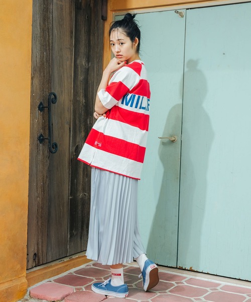 MILKFED.（ミルクフェド）の「RAGLAN BIG TUNIC（チュニック・レディース・ブラック/ベージュ/ライトグリーン/レッド/ネイビー・ONE SIZE）」の10枚目の写真