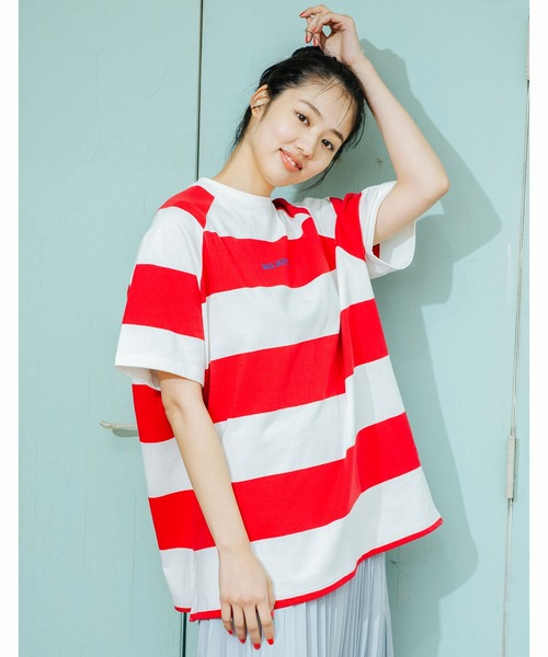 MILKFED.（ミルクフェド）の「RAGLAN BIG TUNIC（チュニック・レディース・ブラック/ベージュ/ライトグリーン/レッド/ネイビー・ONE SIZE）」の8枚目の写真