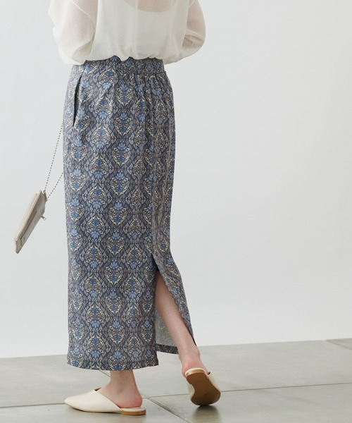 COLONY 2139（コロニートゥーワンスリーナイン）の「ダマスク柄ハイウエストタイトスカート（スカート・レディース・ミント/チャコールグレー・FREE）」の2枚目の写真