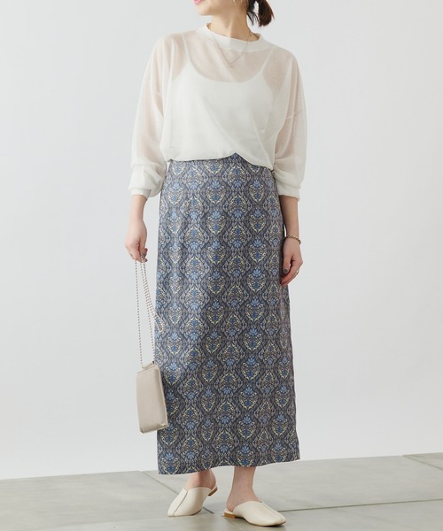 COLONY 2139（コロニートゥーワンスリーナイン）の「ダマスク柄ハイウエストタイトスカート（スカート・レディース・ミント/チャコールグレー・FREE）」の18枚目の写真